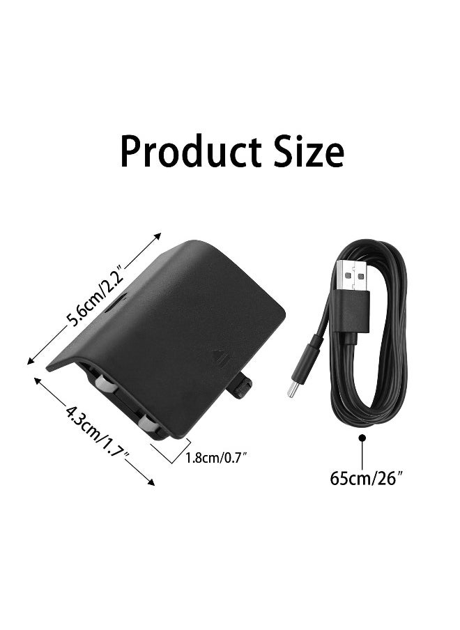1 Pack Rechargeable Battery Pack for X-Series S/X Controller, Upgraded 800mAh Battery Pack with USB Charging Cable and LED Indicator