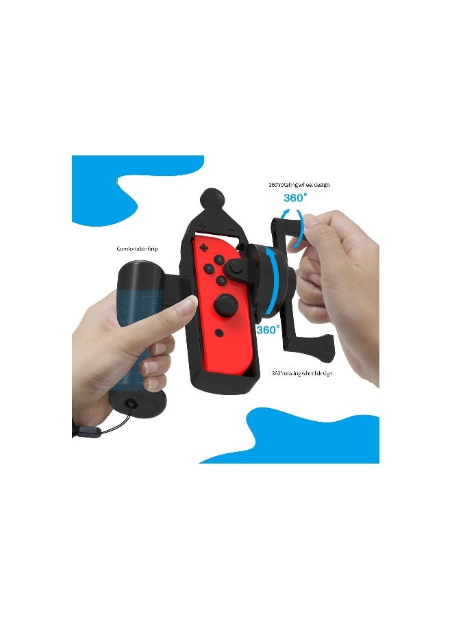 Fishing Rod Hand Grip, for Nintendo Switch Joy-Con Compatible with Fishing Star World Tour, Legendary Fishing, Bass Pro Shops: The Strike Championship Edition, High Quality Abs Plastic