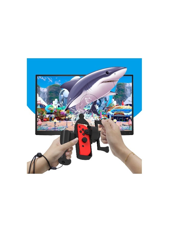 Fishing Rod Hand Grip, for Nintendo Switch Joy-Con Compatible with Fishing Star World Tour, Legendary Fishing, Bass Pro Shops: The Strike Championship Edition, High Quality Abs Plastic