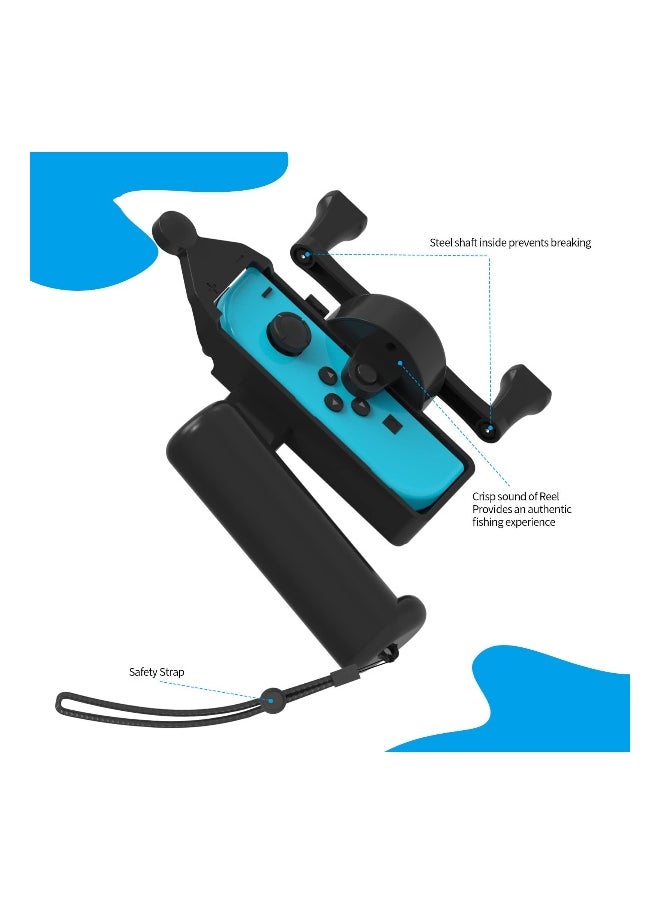 Fishing Rod Hand Grip, for Nintendo Switch Joy-Con Compatible with Fishing Star World Tour, Legendary Fishing, Bass Pro Shops: The Strike Championship Edition, High Quality Abs Plastic
