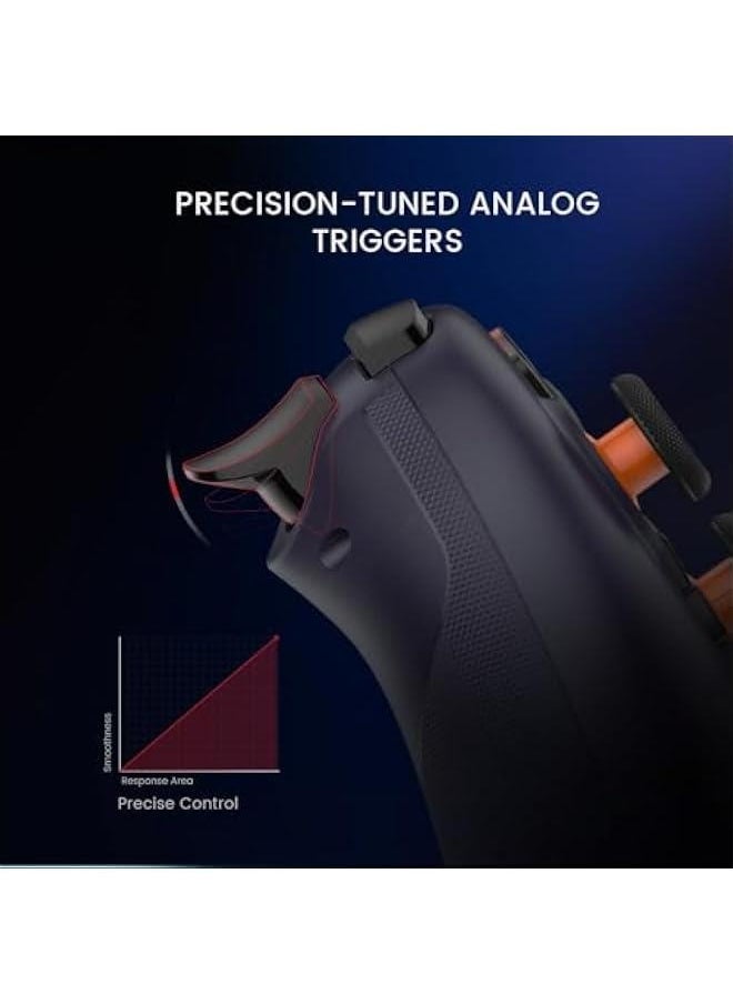 Nova Lite 2.4g Wireless Controller for Windows PC, iPhone, Android, Switch & Steam Deck, Bluetooth Controller Gamepad with Hall Effect Trigger,Turbo,Rumble Vibration (Nova Lite Purple)