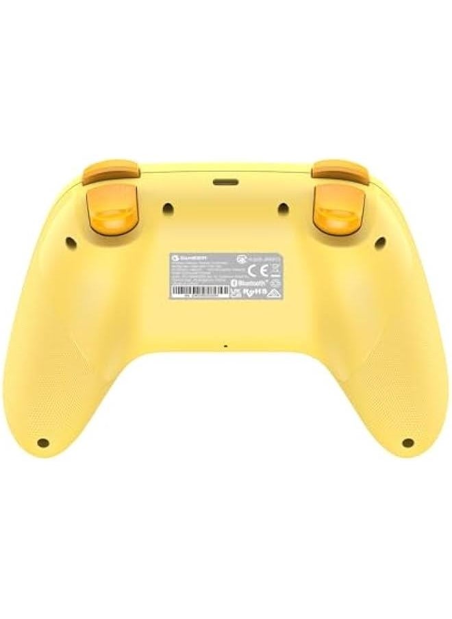 Nova Lite 2.4g Wireless Controller for Windows PC, iPhone, Android, Switch & Steam Deck, Bluetooth Controller Gamepad with Hall Effect Trigger,Turbo,Rumble Vibration (Yellow)
