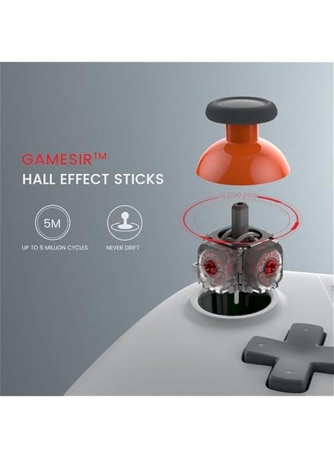 Nova Lite 2.4g Wireless Controller for Windows PC, iPhone, Android, Switch & Steam Deck, Bluetooth Controller Gamepad with Hall Effect Trigger,Turbo,Rumble Vibration (Yellow)