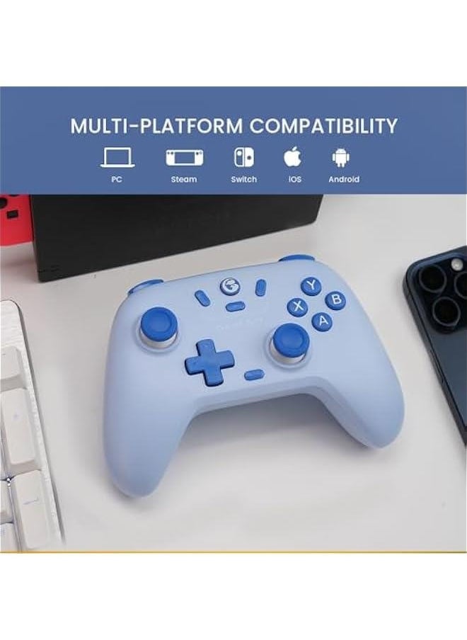 Nova Lite 2.4g Wireless Controller for Windows PC, iPhone, Android, Switch & Steam Deck, Bluetooth Controller Gamepad with Hall Effect Trigger,Turbo,Rumble Vibration (Yellow)