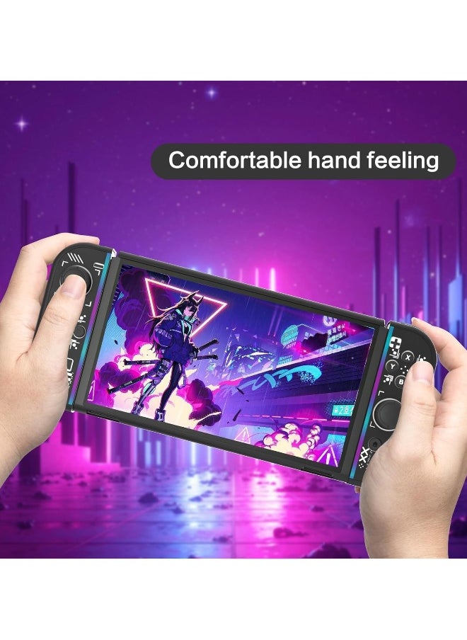 Cases compatible with Nintendo Switch OLEDs, Cool Printstream Hard Black Cases, NS OLED Model Shock and Scratch Resistant Cases