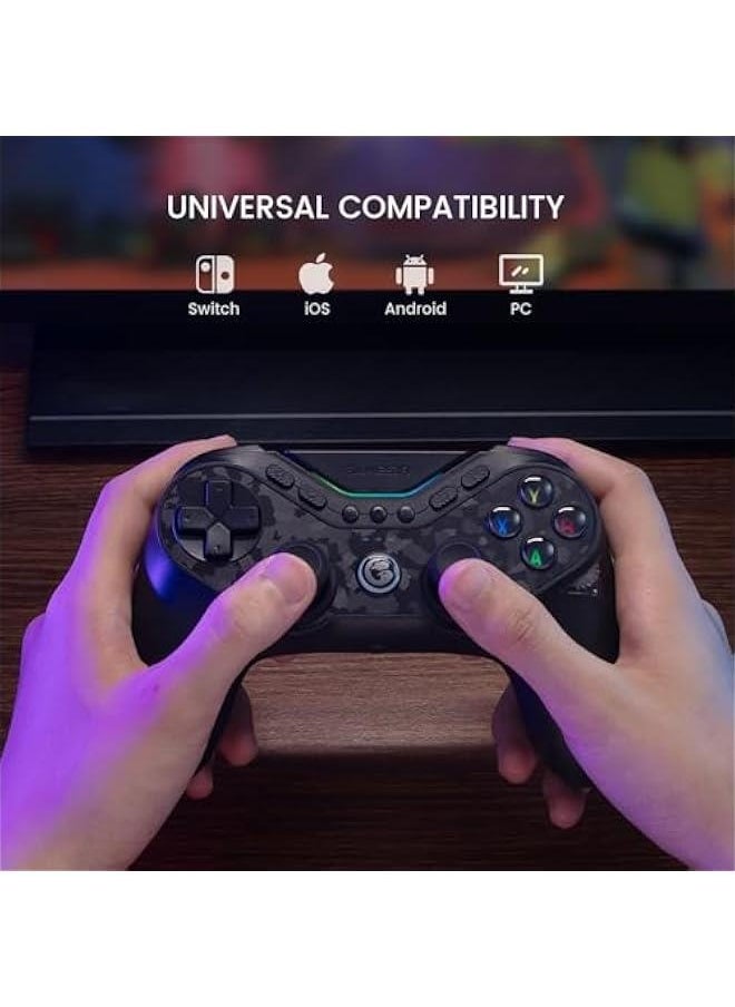 Tarantula Pro Wireless PC Controller Switchable Face ons & Mag-Res TMR Joysticks, 9 Mappable ons,Multi-Platform Controller for PC/Switch/iOS/Android,RGB Lighting,1200mAh