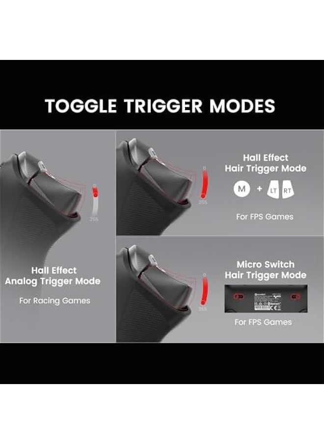 Tarantula Pro Wireless PC Controller Switchable Face ons & Mag-Res TMR Joysticks, 9 Mappable ons,Multi-Platform Controller for PC/Switch/iOS/Android,RGB Lighting,1200mAh
