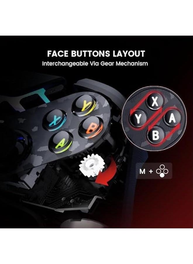 Tarantula Pro Wireless PC Controller Switchable Face ons & Mag-Res TMR Joysticks, 9 Mappable ons,Multi-Platform Controller for PC/Switch/iOS/Android,RGB Lighting,1200mAh