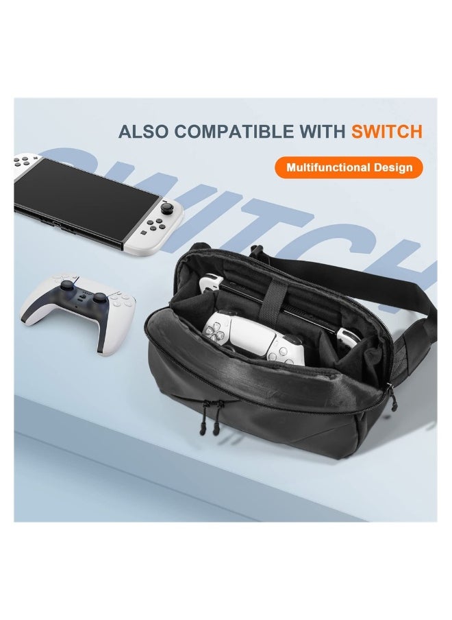Travel Carrying Case for Steam Deck ASUS ROG Ally Handheld with Multi-Pockets Lightweight Storage Bag for Accessories