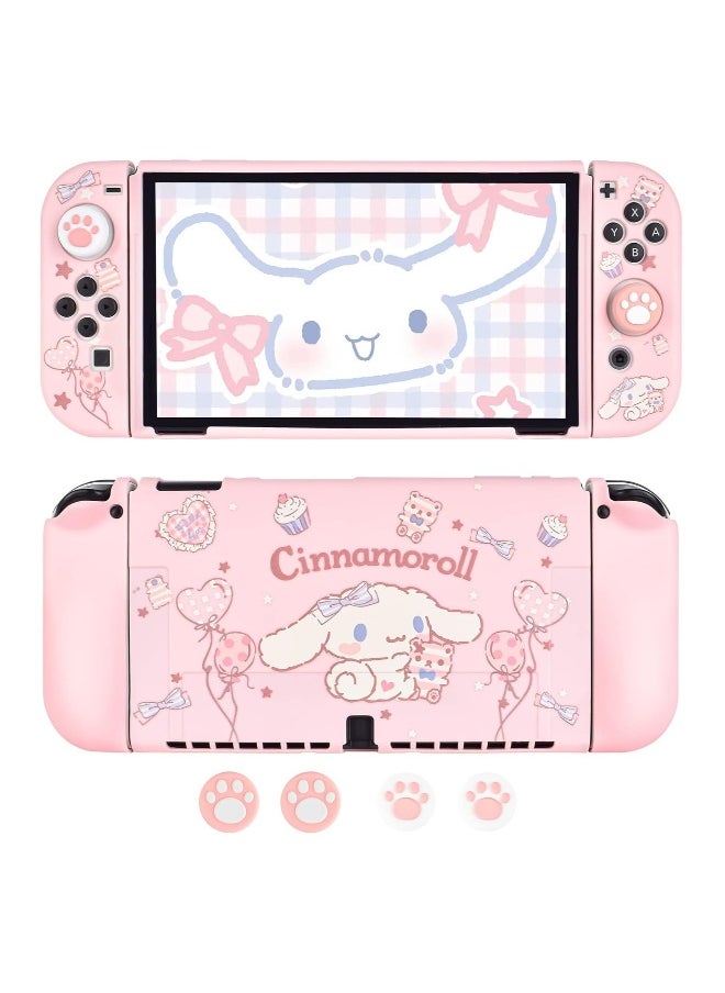 For Nintendo Switch OLED TPU Case with 4 Thumb Grips, Shock and Scratch Resistant Design, Switch OLED2021 Accessory