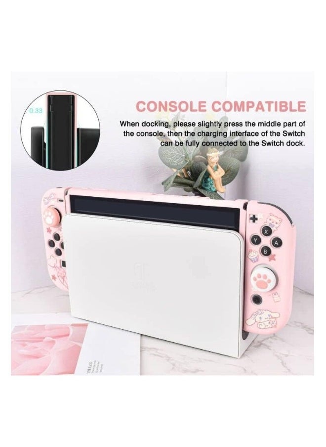 For Nintendo Switch OLED TPU Case with 4 Thumb Grips, Shock and Scratch Resistant Design, Switch OLED2021 Accessory