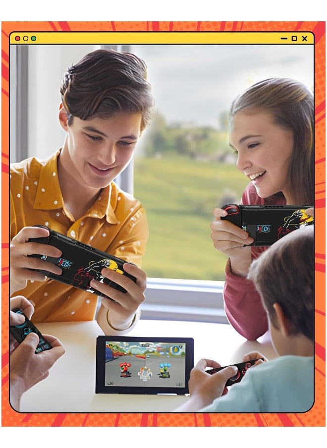 Nintendo Switch Case +24 Switch Game Stand, Anime Slim Protective Case Soft Case for Kids Boys Teens Girls Teen Girls, Funny Manga Cover
