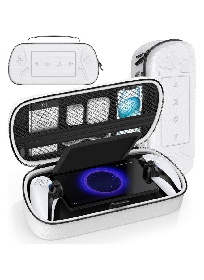 PS Portal Case is compatible with Playstation Portal Remote Player, carrying case for PlayStation Portal, hard travel case with zippered pocket for PS5 Portal accessories