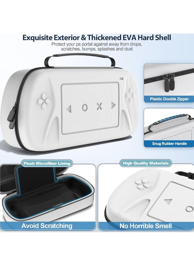 PS Portal Case is compatible with Playstation Portal Remote Player, carrying case for PlayStation Portal, hard travel case with zippered pocket for PS5 Portal accessories