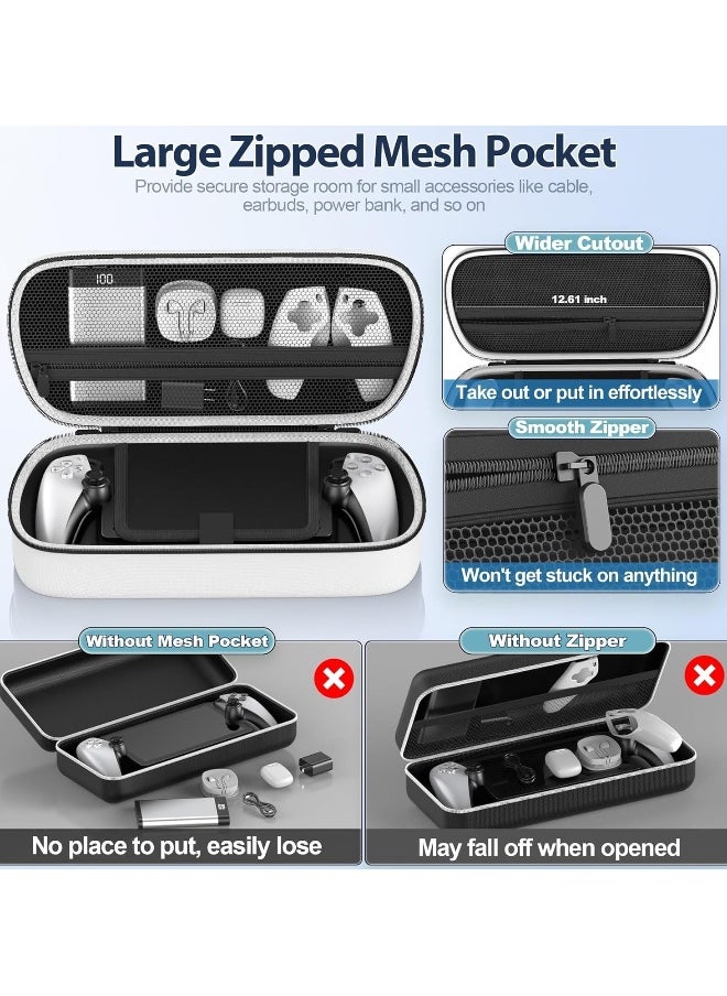 PS Portal Case is compatible with Playstation Portal Remote Player, carrying case for PlayStation Portal, hard travel case with zippered pocket for PS5 Portal accessories