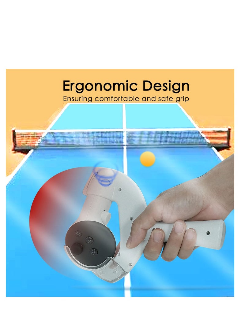Table Tennis Paddle Grip Handle, Touch Controllers Playing Eleven Table Tennis Racket, Lightweight Table Tennis Adaptor for Meta Quest 3, Enhanced VR Game Accessories