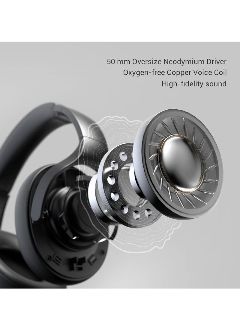 EKSA E4 AirComfy Headsets with Microphone Noise Cancelling, Over-Ear PC Headphones, Crystal Clear Surround Sound 263g Ultra Lightweight 3.5mm Wired Computer Headset