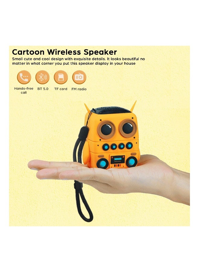 Cartoon Mini Bluetooth Speaker, Small Bluetooth 5.0 Speaker IP65 Wireless Bluetooth Mini Speaker Cute Robot Portable Wireless Speaker Miniature Wireless Robot Speaker for Home Camping Beach Outdoor