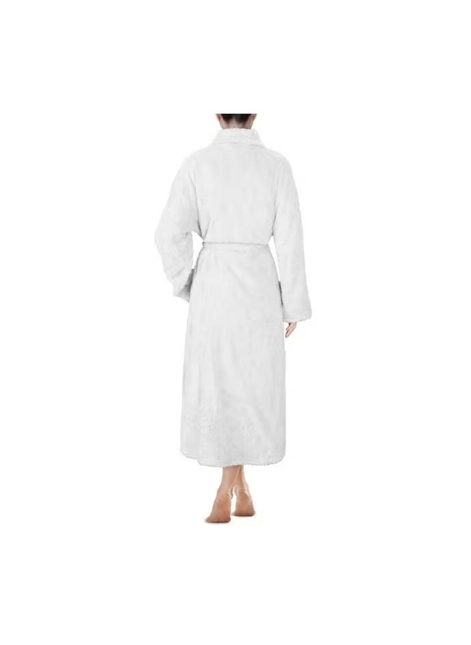 Hooded Terry Cotton Bathrobe White