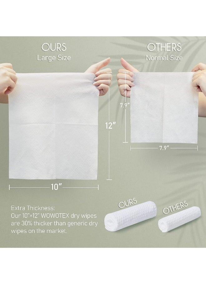 Disposable Face Towel Biodegradable Large Dry Wipes Extra Thick Soft Clean Facial Towels for Sensitive Skin Cleansing Nursing Travel Disposable Makeup Remover Wipes10×12 Inches 60 Count Box