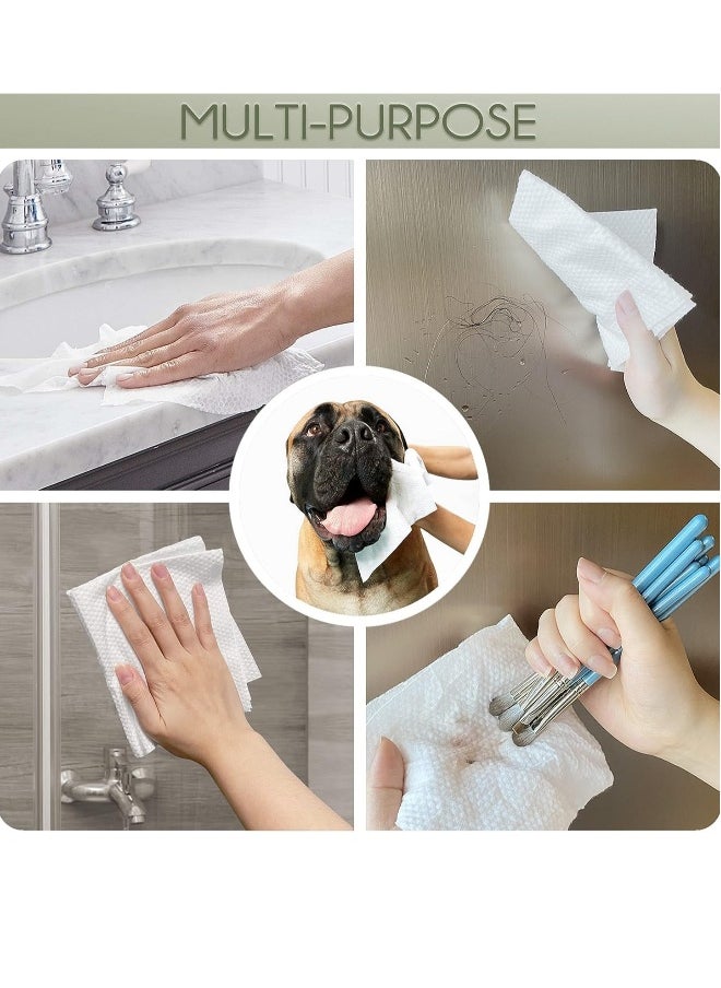 Disposable Face Towel Biodegradable Large Dry Wipes Extra Thick Soft Clean Facial Towels for Sensitive Skin Cleansing Nursing Travel Disposable Makeup Remover Wipes10×12 Inches 60 Count Box