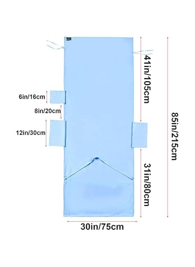 Chaise Lounge Pool Chair Cover Beach Towel Fitted Elastic Pocket Won't Slide (Sky Blue)