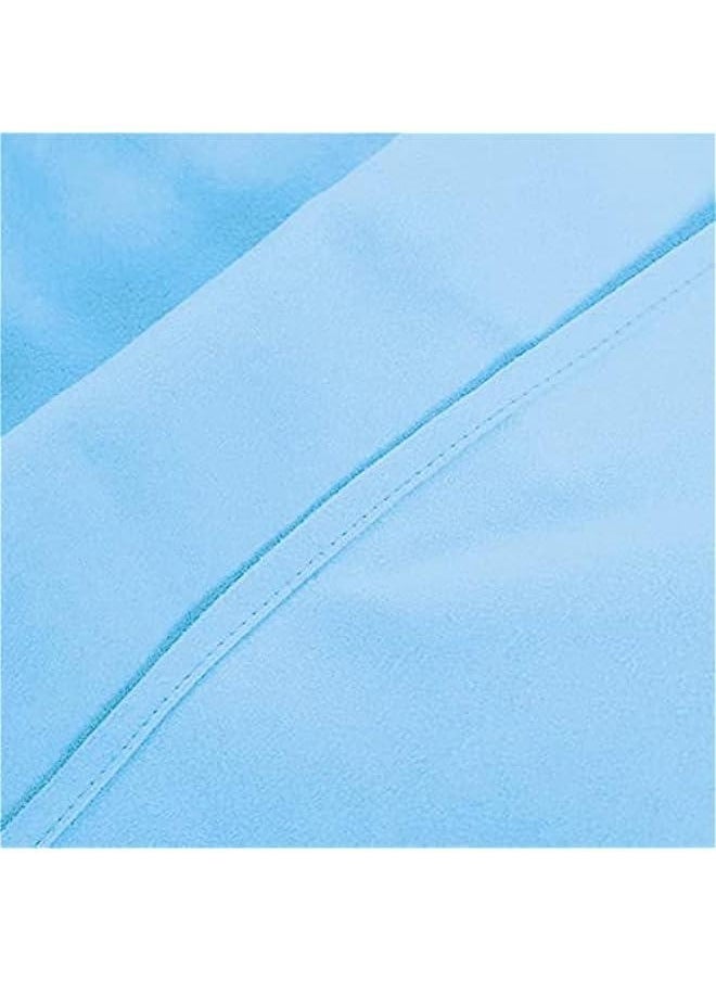 Chaise Lounge Pool Chair Cover Beach Towel Fitted Elastic Pocket Won't Slide (Sky Blue)