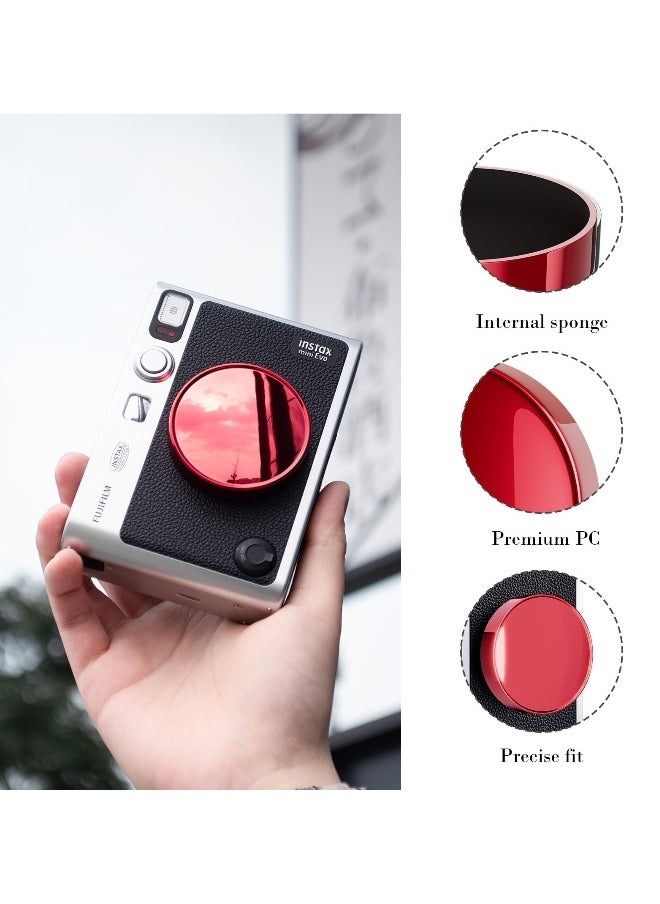 Lens Cap for Fujifilm Instax Mini Evo, Fuji Mini Accessories for Fuji Instax Mini Evo Lens Cover, PC Material Mini Evo Lens Cap with Flocking Internal - Red