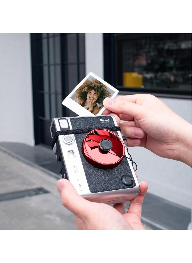 Lens Cap for Fujifilm Instax Mini Evo, Fuji Mini Accessories for Fuji Instax Mini Evo Lens Cover, PC Material Mini Evo Lens Cap with Flocking Internal - Red