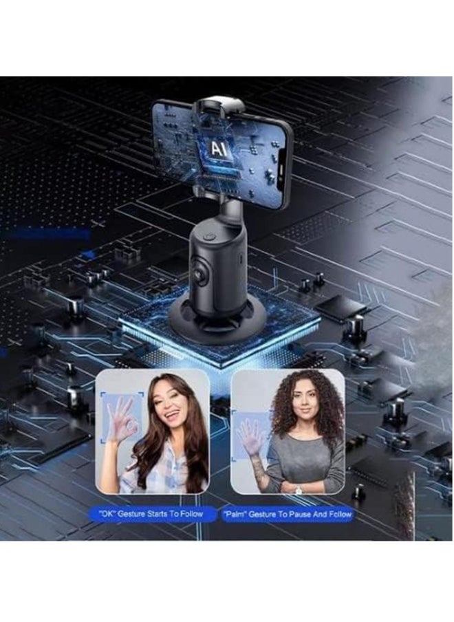 Automatic face tracking phone holder, 360 ° rotating camera holder, tracking tripod gimbal stabilizer, mobile phone selfie stick tripod for live vlog.
