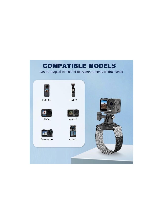 OSMO Action 3 Hand Wrist Strap Holder, Mount for DJI OSMO Action Camera, Hand Wrist Band VLOG/POV Accessories Compatible for Insta360 X3/One R/RS for GoPro Hero Series, Magnetic Connecting(1 Pack)