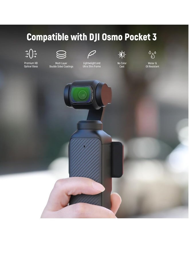 Magnetic NDu0026Black Diffusion 1/4 Effect Filter Kit Compatible with DJI OSMO Pocket 3 Creator Combo Accessories, Action Camera 4 Pack Neutral Density (ND16 ND64 ND256) u0026 Cinematic Mist Filters
