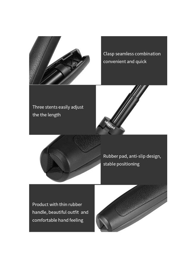 MT-09 Mini Extendable Desktop Tripod Handheld Photography Bracket Stand Vlog Selfie Stick Black