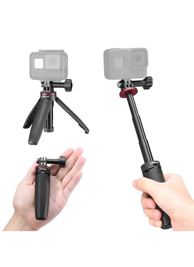 MT-09 Mini Extendable Desktop Tripod Handheld Photography Bracket Stand Vlog Selfie Stick Black