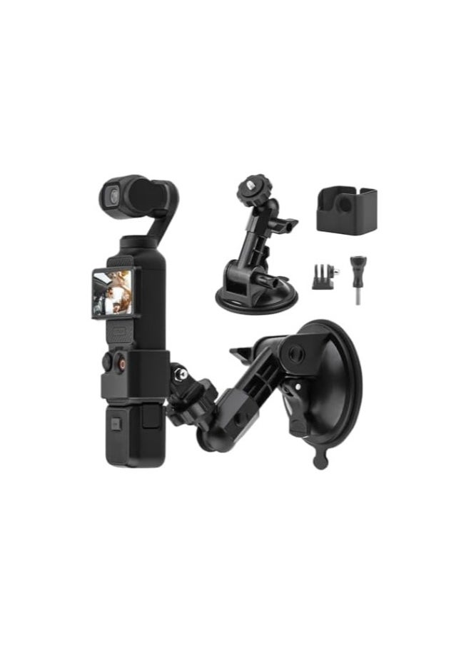 Camera Suction Cup Adapter Holder, Car Windshield Dashboard Dashboard Stand, Heavy Action Camera Stand, Power Suction Cup Camera Stand, Camera Car Mount with Tripod Adapter and Phone Holder