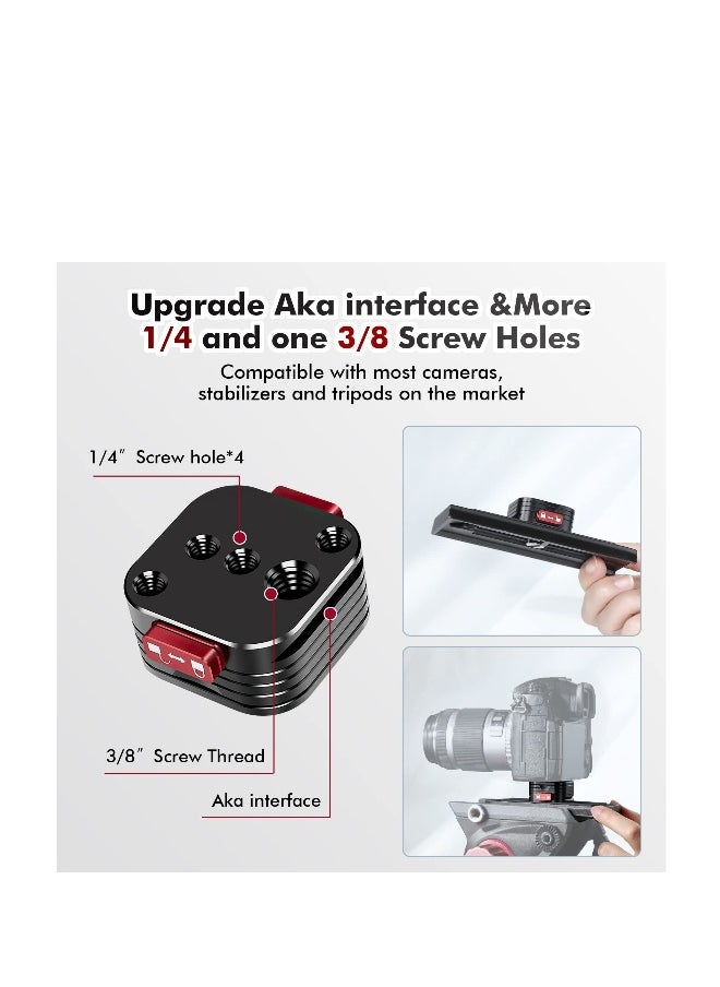 Quick Release Plate, Quick Release System QR Plate with Arca Swiss Slot Universal 1/4 to 3/8 Screw,  for Tripod/Monopod/Camcorders