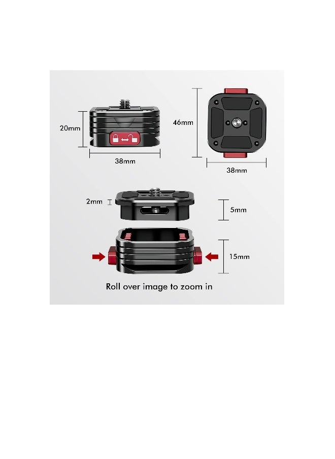 Quick Release Plate, Quick Release System QR Plate with Arca Swiss Slot Universal 1/4 to 3/8 Screw,  for Tripod/Monopod/Camcorders