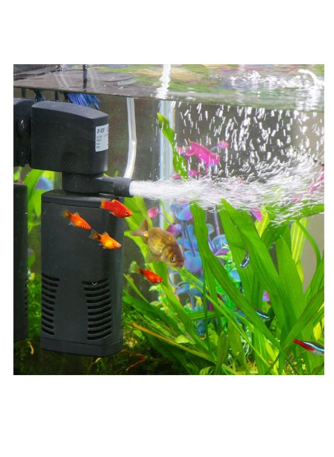 Fish Tank Filter, Aquarium Internal Filter for 15-40 Gallon Tank, Crystal Clear Aquarium Filters, Submersible Pumpu0026 Filter System Turtle Tank Accessories for Fish Tank Water Clean