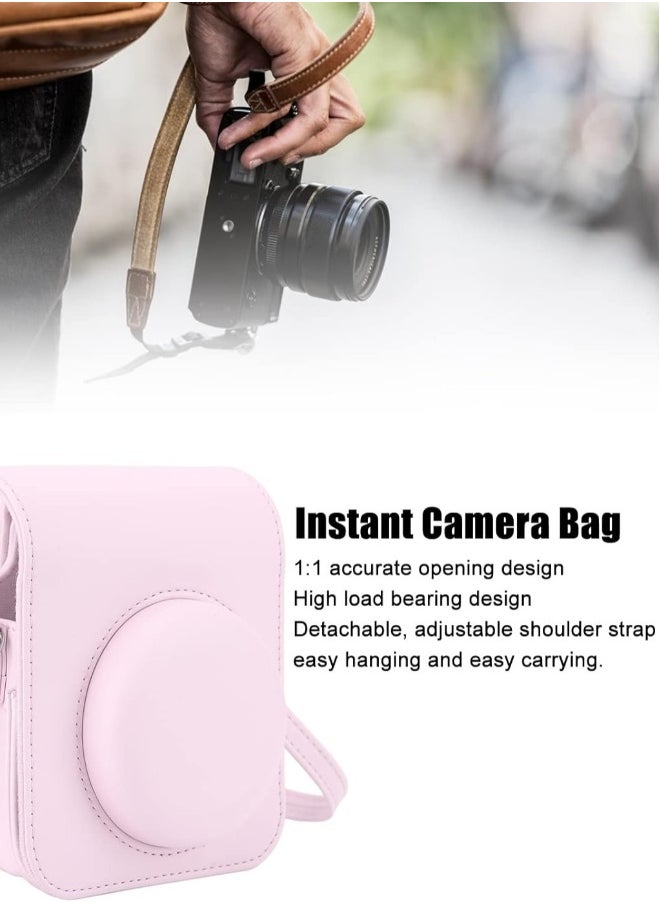 Mini Camera Protective Case Compatible with Fujifilm Instax Mini 12, Instant Camera Case with Adjustable Shoulder Strap, Cute Solid Color Camera Case Compatible with Instax Mini 12 Camera