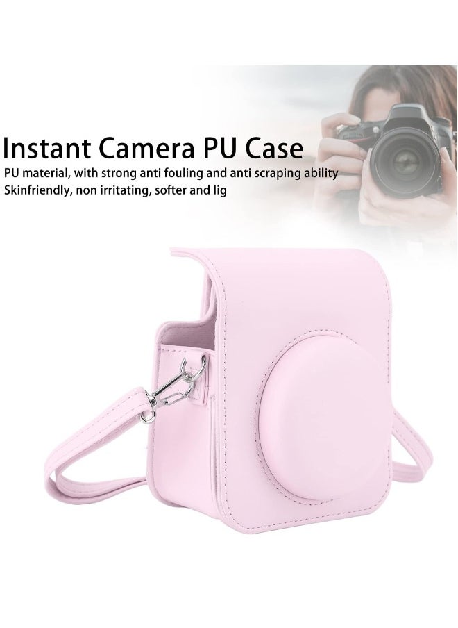 Mini Camera Protective Case Compatible with Fujifilm Instax Mini 12, Instant Camera Case with Adjustable Shoulder Strap, Cute Solid Color Camera Case Compatible with Instax Mini 12 Camera
