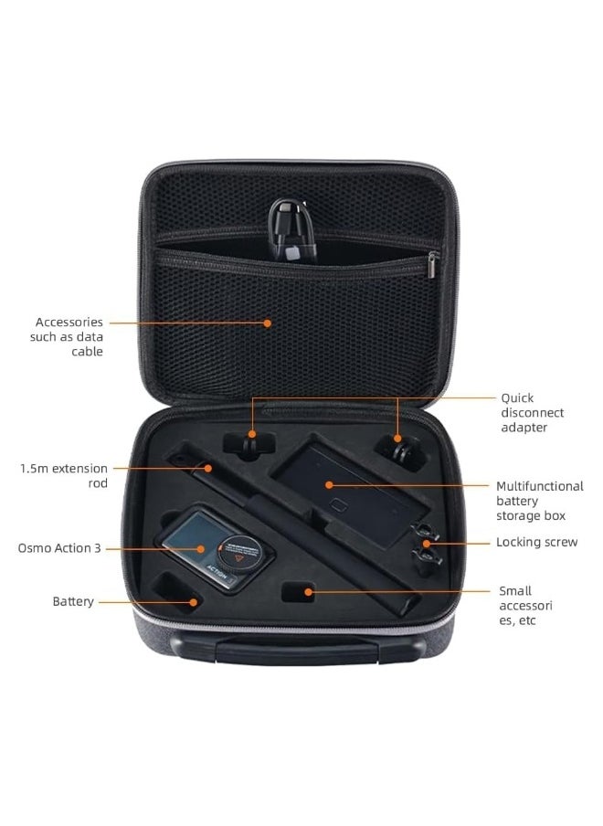 DJI Action 5 pro / 4 Carrying Case, Travel Carrying Case compatible with DJI Osmo Action 5 PRO / 4/3 Adventure Combo Accessories