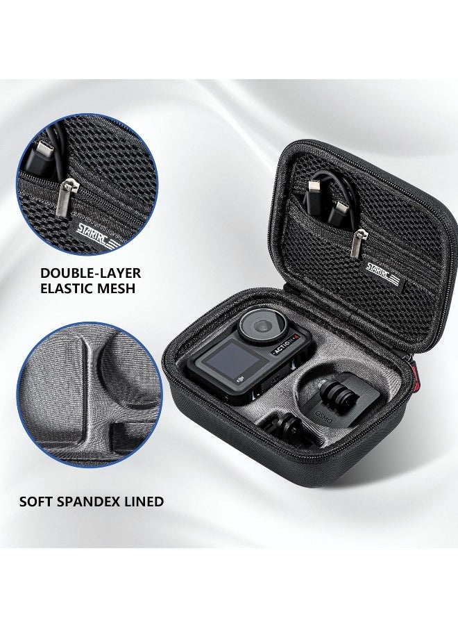 DJI Osmo Action 4 / Action 3 Standard Combo Camera Carrying Case, PU Leather Travel and Storage Bag Compatible with DJI Osmo Action 4 / Action 3 Standard Combo Accessories