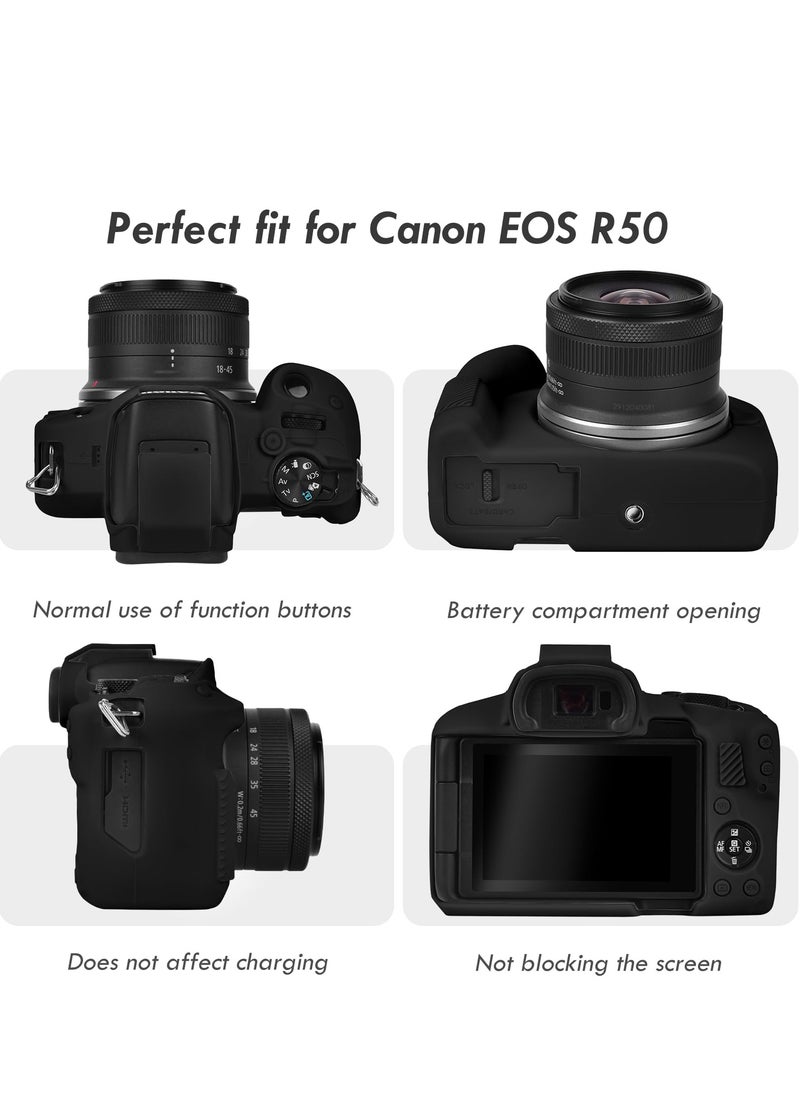 Soft Silicone Protective Case for Canon EOS R50 - Anti-Scratch Rubber Housing Cover & Guard