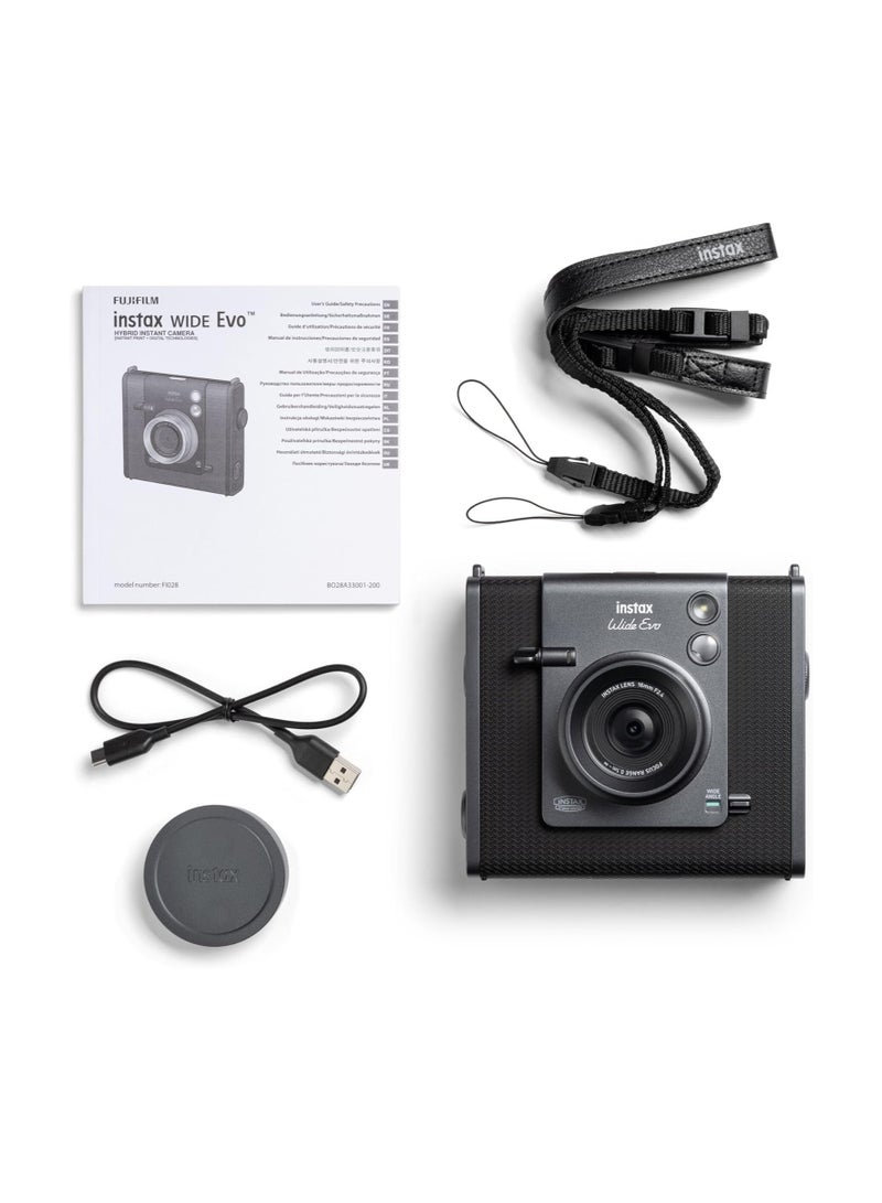 Instax WIDE Evo Hybrid Instant Camera, Black