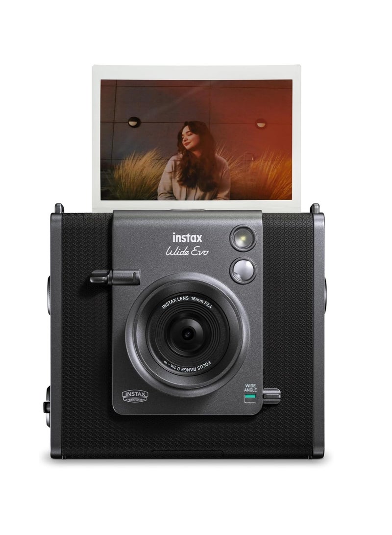Instax WIDE Evo Hybrid Instant Camera, Black