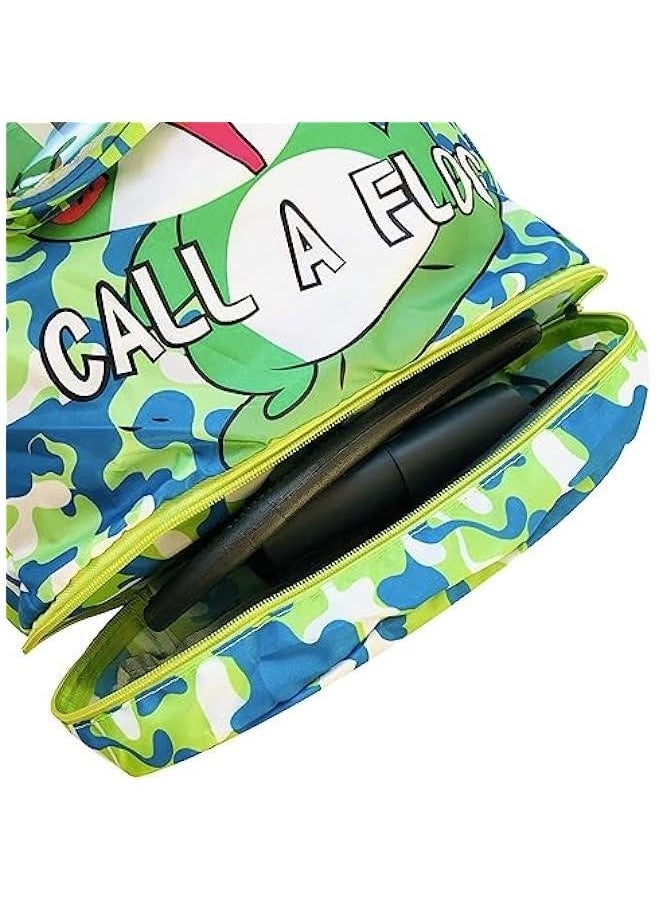 Green Frog Swim Bags for Swimmers Dry Wet Separated Drawstring Gym Swim Bag Waterproof Beach Backpack for Women Men Camping Hiking Shopping Swimming Dance Travel With Shoe Compartments