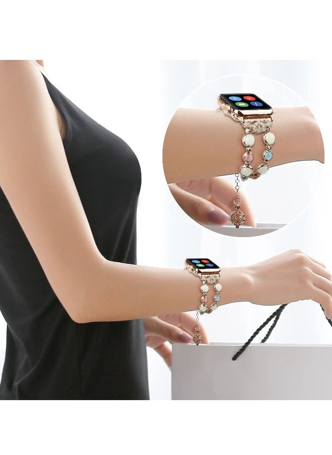 Apple Watch Band 38mm/40mm 42mm/44mm Series 6 5 4 3 2 1u0026SE, Adjustable Wristband Handmade Night Luminous Pearl for iWatch Bracelet.