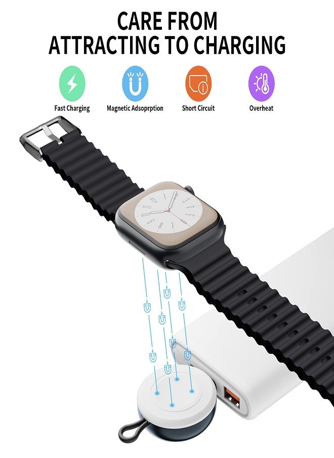 USB-C Charger for Apple Watch, Portable Wireless Magnetic Fast Charging Compatible with Apple iWatch Ultra/Series 8/7/6/5/4/3/SE Travel Pod Charger, Cordless Travel Charger Keychain