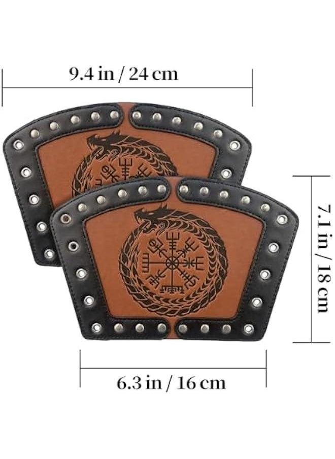 Embossed Viking Symble Faux Leather Arm Armor, Viking Gauntlet Bracers, Knight Arm Guards for LARP Ren Faire