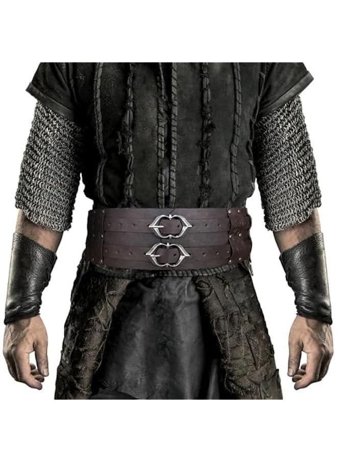 Viking Wide Belt, Medieval Faux Leather Armor Belt Knight Corset Belt, LARP Costume
